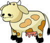 Cream Colored Cow With Brown Spots Clip Art